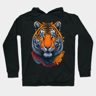 Wildlife Tiger Face Art Hoodie